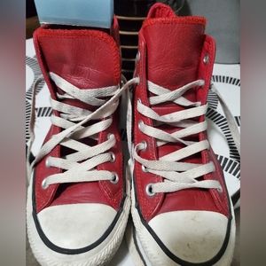 Limited Edition Red Leather Hightop Converse